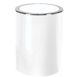 Kleine-Wolke Mülleimer Clap Platin, weiß, Kosmetikeimer aus Kunststoff, 5 Liter
