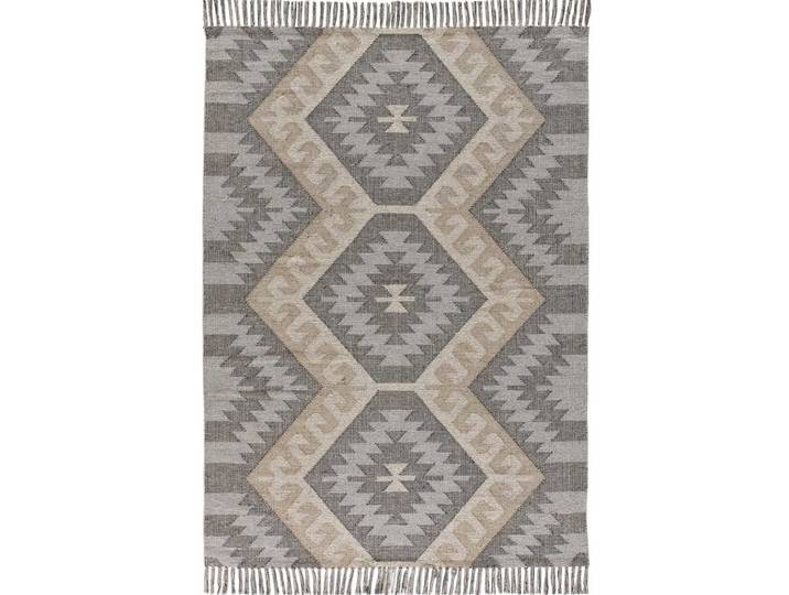 Tapis en coton ethnique gris/beige 120x170 cm