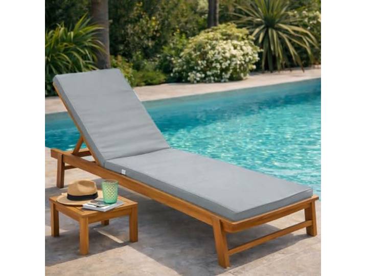 Linxor - Coussin déhoussable pour Bain de Soleil\, transat - 183 x 60 cm - Plusieurs Coloris