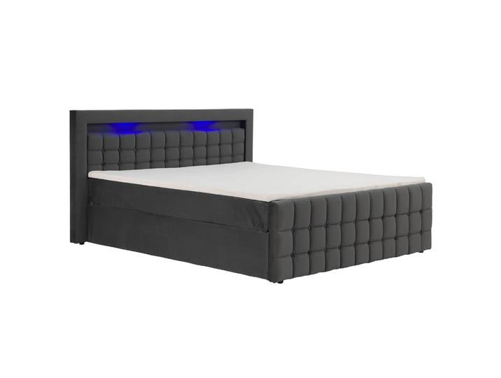 Polsterbett LED BEATA 140 x 200 cm anthrazit