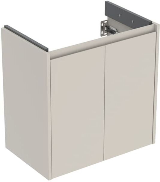 Geberit Renova Compact Waschtisch-Unterschrank 504085DB1 2 Türen, Breite 59,7cm, Korpus/Front sandgrau / lackiert seidenmatt