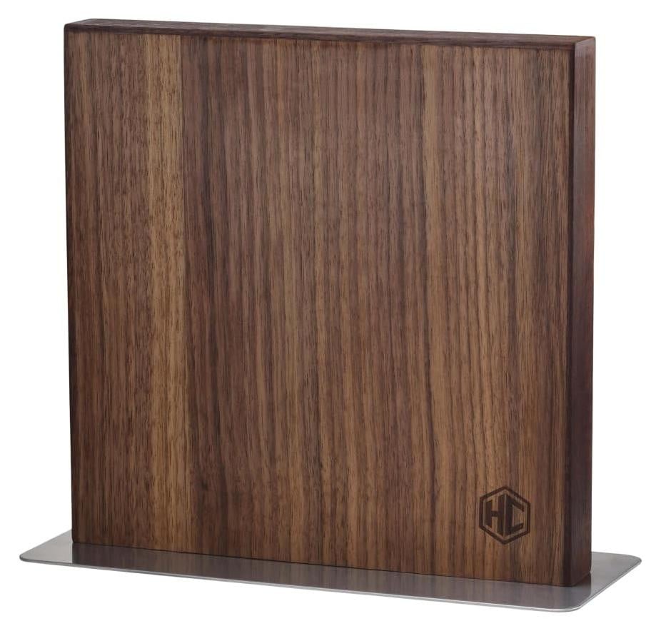 Magnetische messenhouder van notenhout