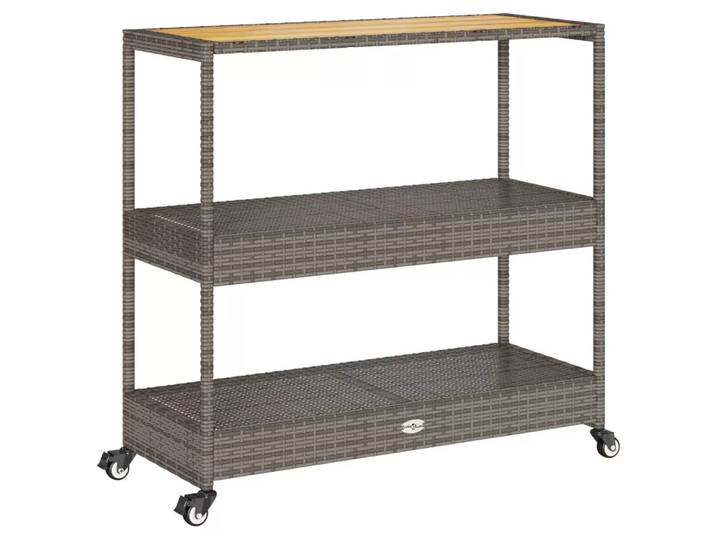 VidaXL - Barwagen poly-rattan, One Size, Grau