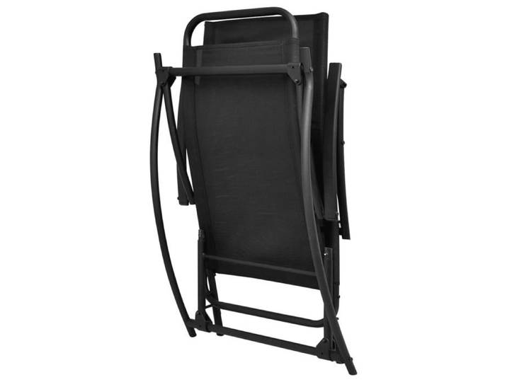 Chaise à bascule de jardin - 1 PLACE - de jardin - 1 PLACE - Acier et textilène Noir CC2492