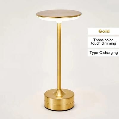 Uplifted Goods Tri Color Dimmable Glass Atmosphere Table Lamp gold