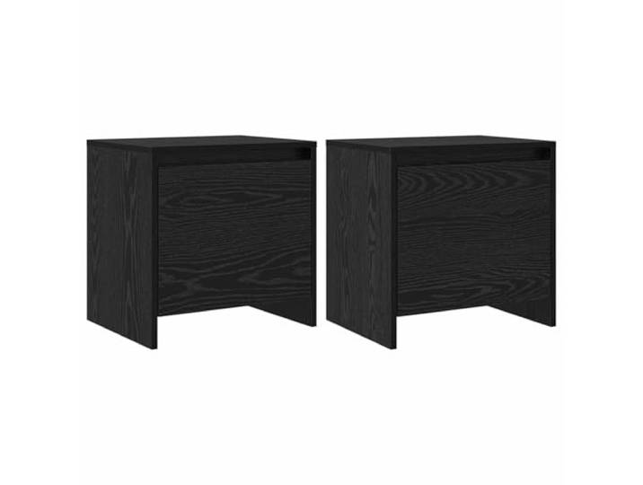 KDVXBCQJH Nachttisch Schwarz Eichen-Optik, Beistelltisch 45x34x44,5 cm Kompakte Ablagefläche für das Schlafzimmer, pflegeleichter Holzwerkstoff im modernen Design mit klarer Linienführung.