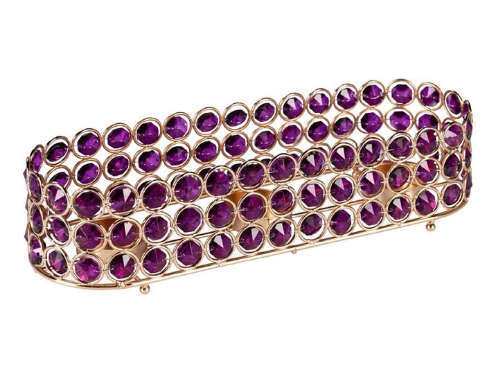 Kerzenhalter AMELIA 10 cm x 7 cm Metall violett 1 Stück