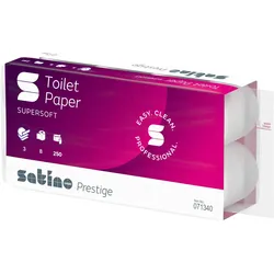 Wepa, Toilettenpapier, Toilettenpapier Satino Prestige, 3-lagig, 64 Rollen (64 Stk.)