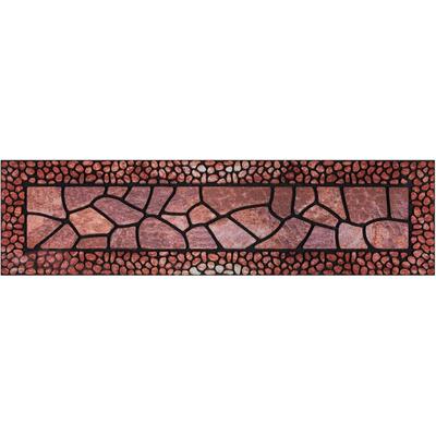 Stufenmatte ANDIAMO "Outdoor, 2er Set", orange (terrakotta), B:24cm H:6mm L:90cm, Obermaterial: 100% Gummi, Teppiche, Outdoor-Stufenmatten, Stein Motiv, Gartenbereich, Außenbereich
