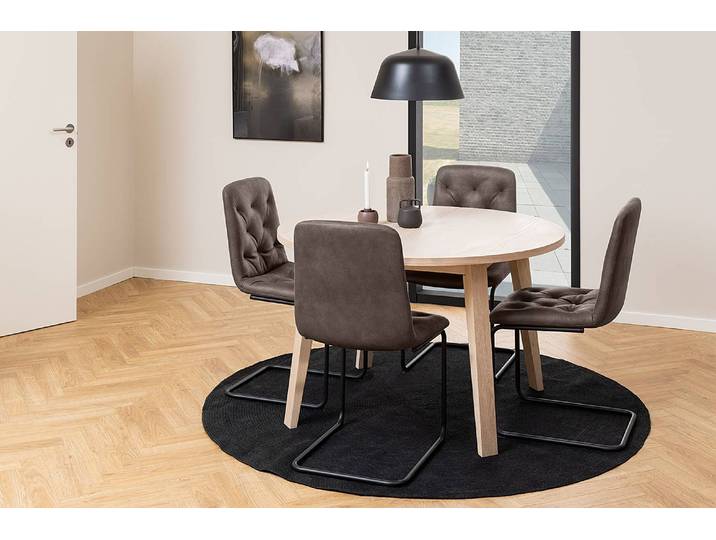Table Ø 120cm Sans plateau à emboîter Beige/Chêne clair