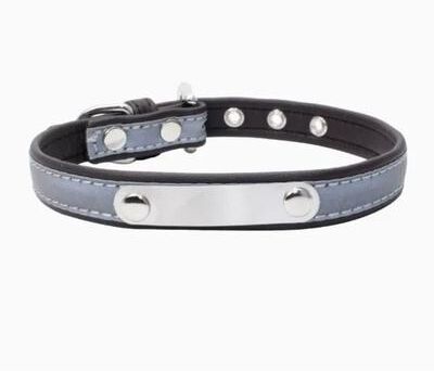 Uplift Picks Personalized PU Leather Dog Collar With Engraved Name Tag coffee xl
