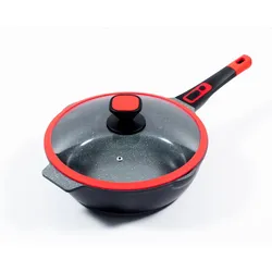 KING Click-Grip Bratpfanne Aluguss mit Keramikbeschichtung Ø24cm mit Glasdeckel