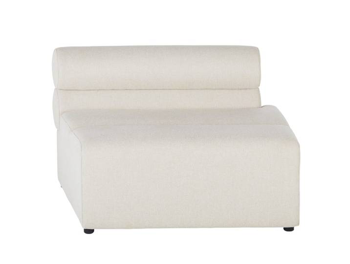 Longchair für modulares Sofa für gewerbliche Nutzung mit recyceltem, beigefarbenem Stoffbezug