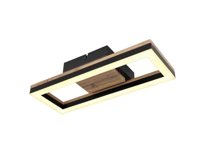 Globo Led-Deckenleuchte, Opal, Schwarz, Dunkelbraun, Metall, Kunststoff, rechteckig, 13x5.8x34.5 cm, CE, Lampen & Leuchten, LED Beleuchtung, LED-Deckenleuchten