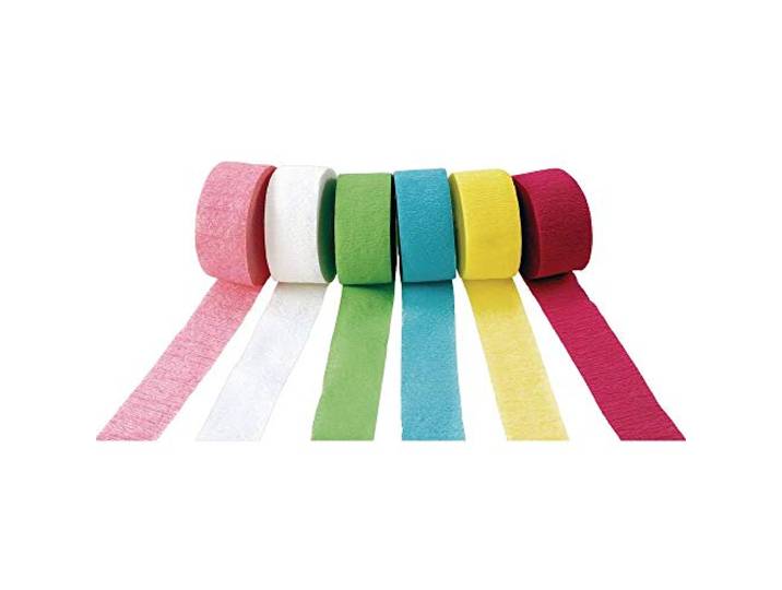 Colorations Crêpepapier Streamers, Pastel Kleuren - Set van 6 (Item # STRMRS2)