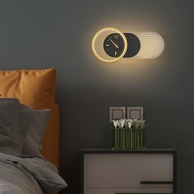 Wandleuchte, Wandleuchte, Uhr, Wandleuchte, Schlafzimmer, Nachttisch, Wohnzimmer, Hintergrundwand, dekorative Wandleuchte, Wandleuchte