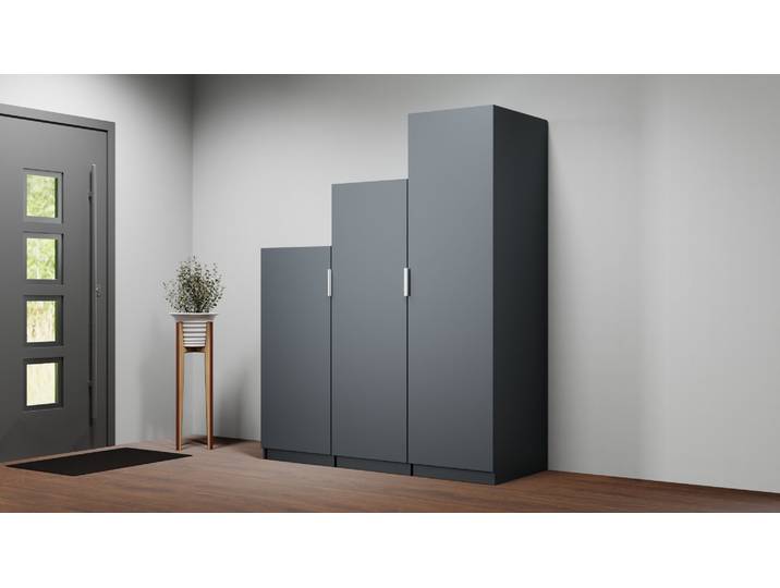 Treppenkleiderschrank nach Maß - Treppenschrank mit vielen Optionen Premium Dekore Schwarz