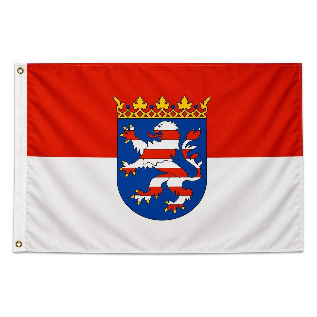trends4cents Flagge Hessen 90 x 150 cm Fahne mit 2 Ösen 100g/m² Stoffgewicht Hissflagge Hissen (90 x 150 cm) (32205158)