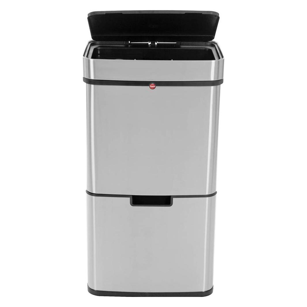 Hailo Öko Vario XL, Design-Sensor-Mülltrenner, 25 + 25 + 4 ltr, Edelstahl Anti-Fingerprint (50 l) (0656-001)