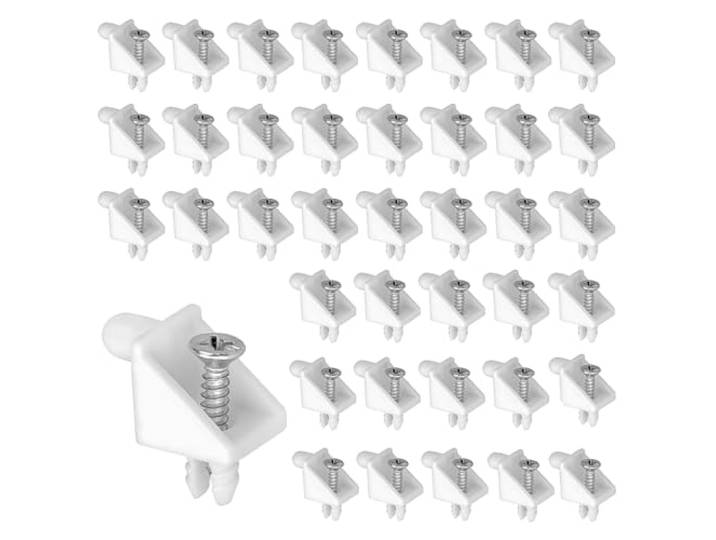Lot de 40 supports de sol 5 mm blancs #101558\, supports en verre pour supports de sol IKEA PAX\, supports d'étagères\, adaptés pour la réparation de portes d'armoire\, d'étagères\, de cloisons d'armoire\,