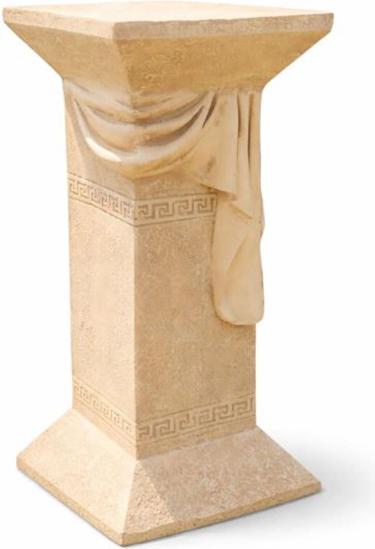 Casa Padrino Barock Garten Deko Säule Beige H. 66 cm - Garten Accessoires