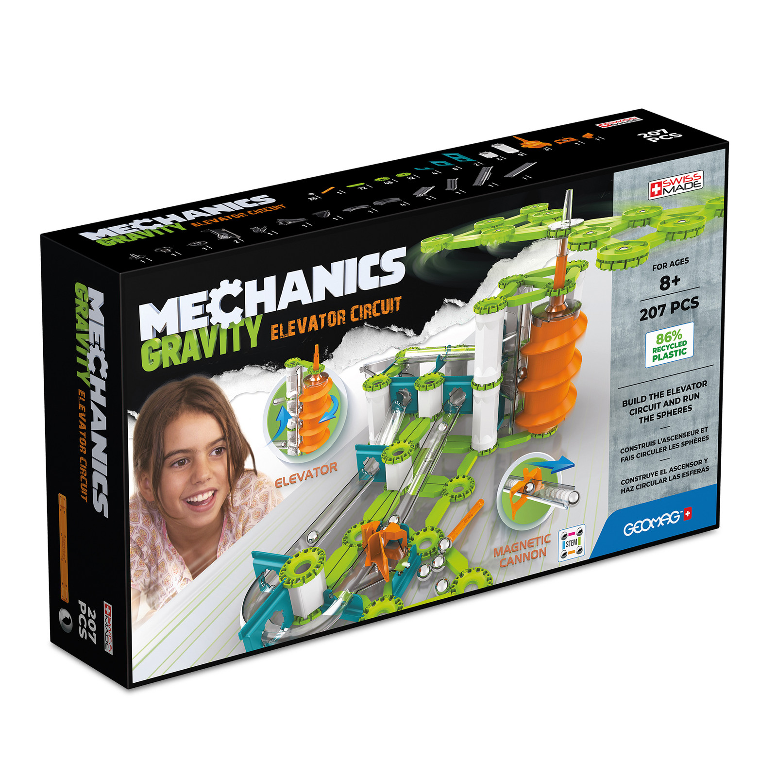 Geomag Mechanics Gravity RE Elev Circuit Speelgoed met neodymiummagneet, meerkleurig