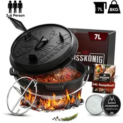 GUSSKÖNIG Klassisch Dutch Oven Set 7 L ohne Füße