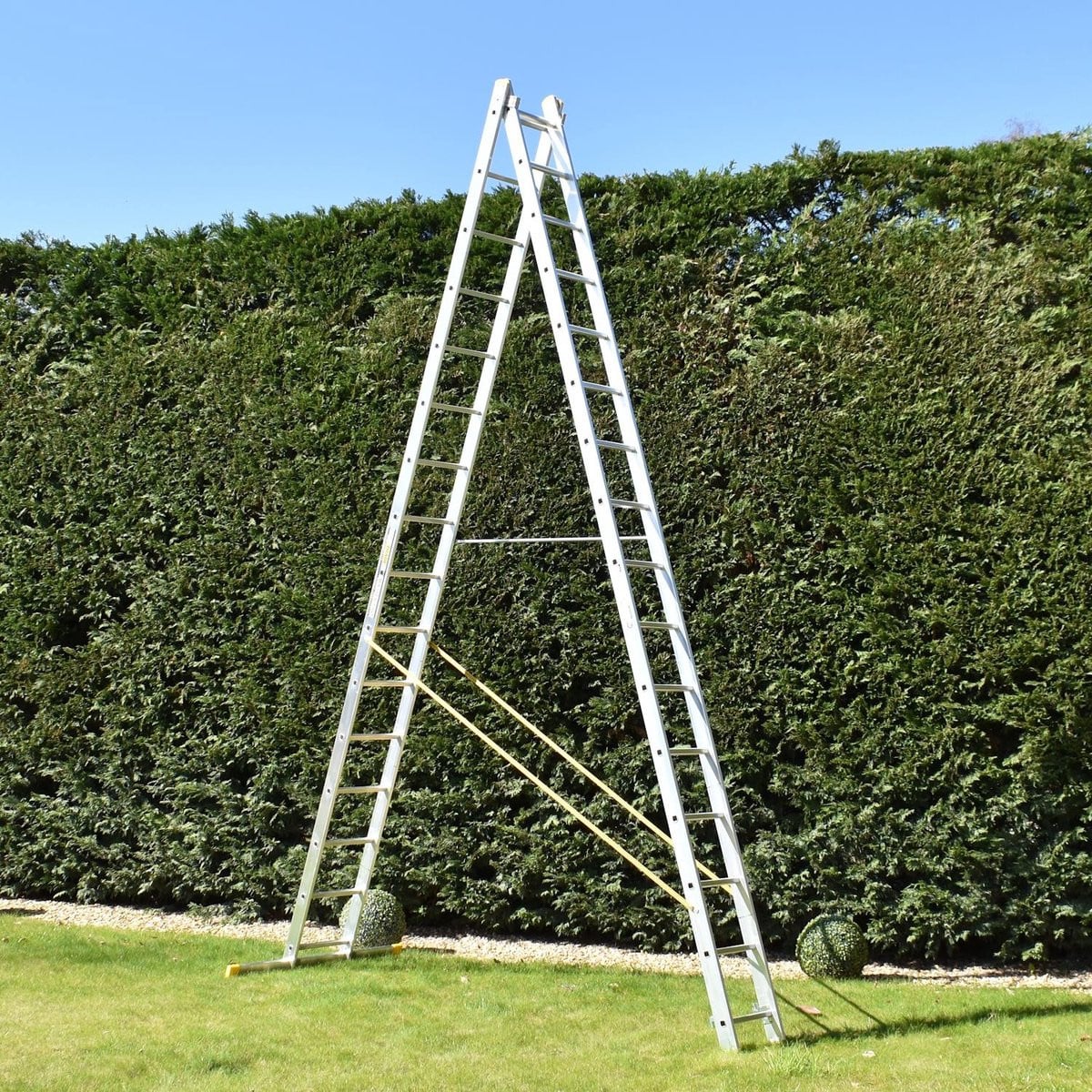 Trade Master Pro® 2-delige combinatieladder met 16 treden, aluminium, draagvermogen 150 kg, EN131 Pro gecertificeerd