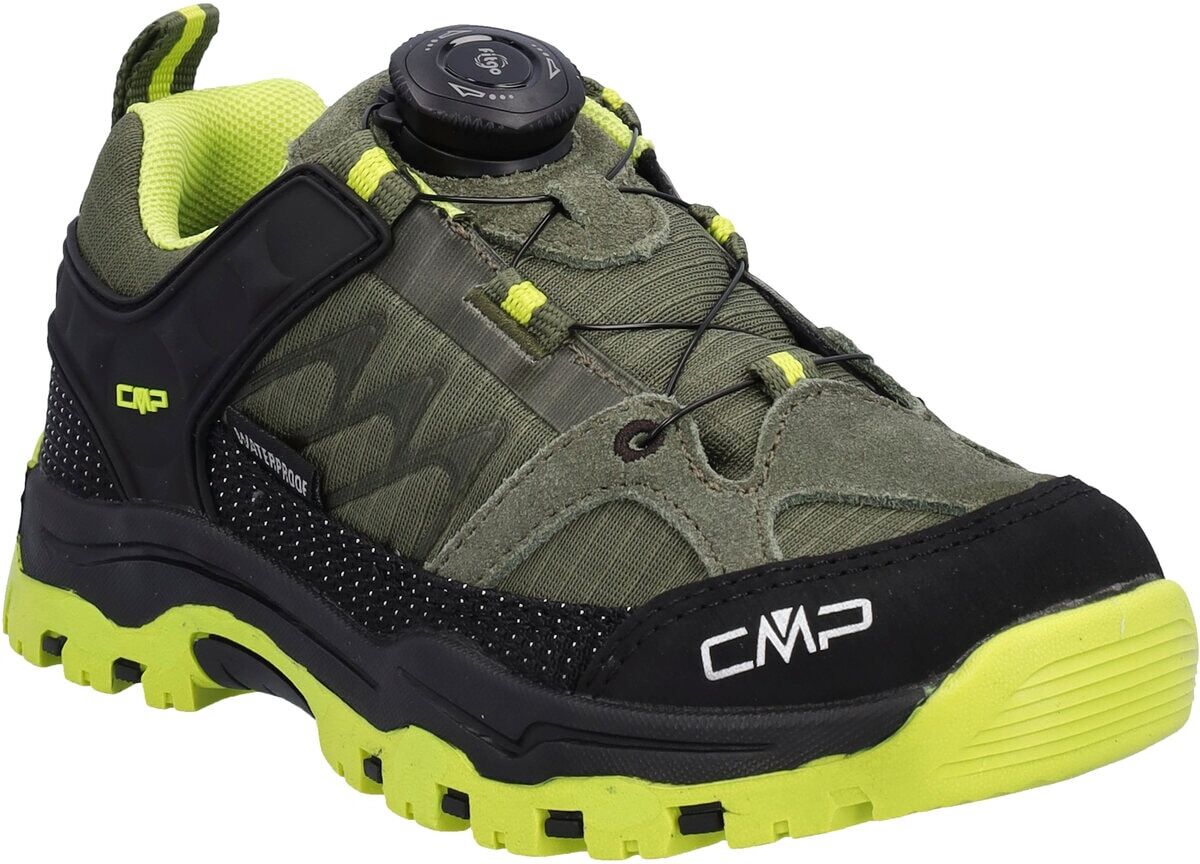 Outdoorschuh CMP "KIDS KIRUNA LOW FITGO TREKKING SHOES WP", Kinder, Gr. 28, Synthetik, grün (kaki, acido), Leder, Synthetik, Schuhe Outdoorschuh, wasserdicht kaki, acido 28, Synthetik