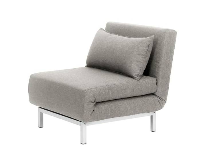 home24 Schlafsessel Grau 85 x 77 x 78 cm Webstoff, mit Schlaffunktion, modernes Design, mittlerer Sitzkomfort, Wohnzimmer, montiert geliefert