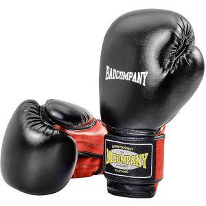Bad-Company Boxhandschuhe rot, für Erwachsene, Trainingshandschuhe aus Kunstleder, mit Klettverschluss, 14oz