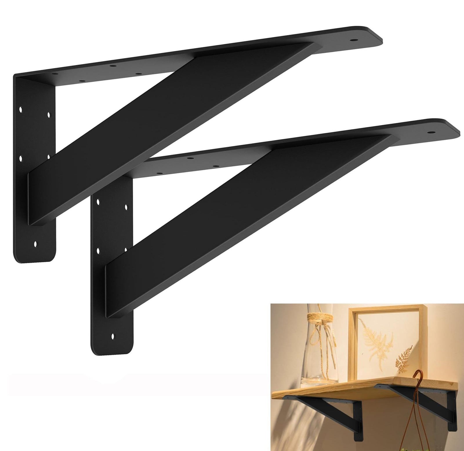 Lustrens Heavy Duty Plank Beugel voor Aanrecht Ondersteuning, 12 inch