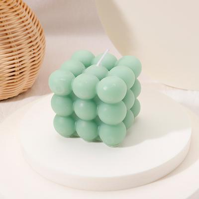 On Spot Shop Smokeless Aesthetic Candle Scented Candles Decoration Christmas Handmade DIY Home Room Decor Tools Accessories green Cube