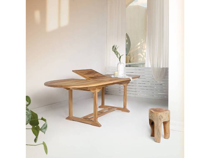 Gartentisch Brande Teakholz Massiv 180 x 75 x 90cm Braun/Braun