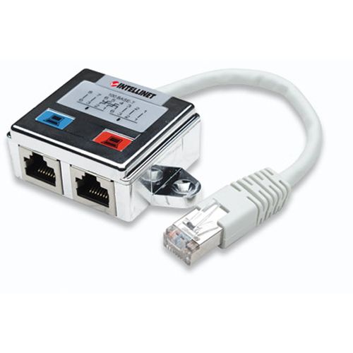 Intellinet 2 Port RJ45 Netzwerkadapter für RJ45 Anschluss (504195)