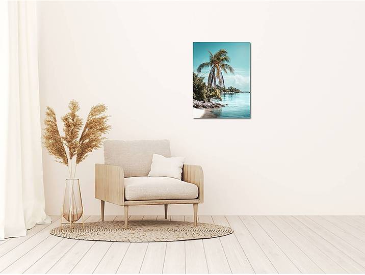Tableau métallique Palm Tree Aluminium Dibond verni Multicolore 30 x 40cm