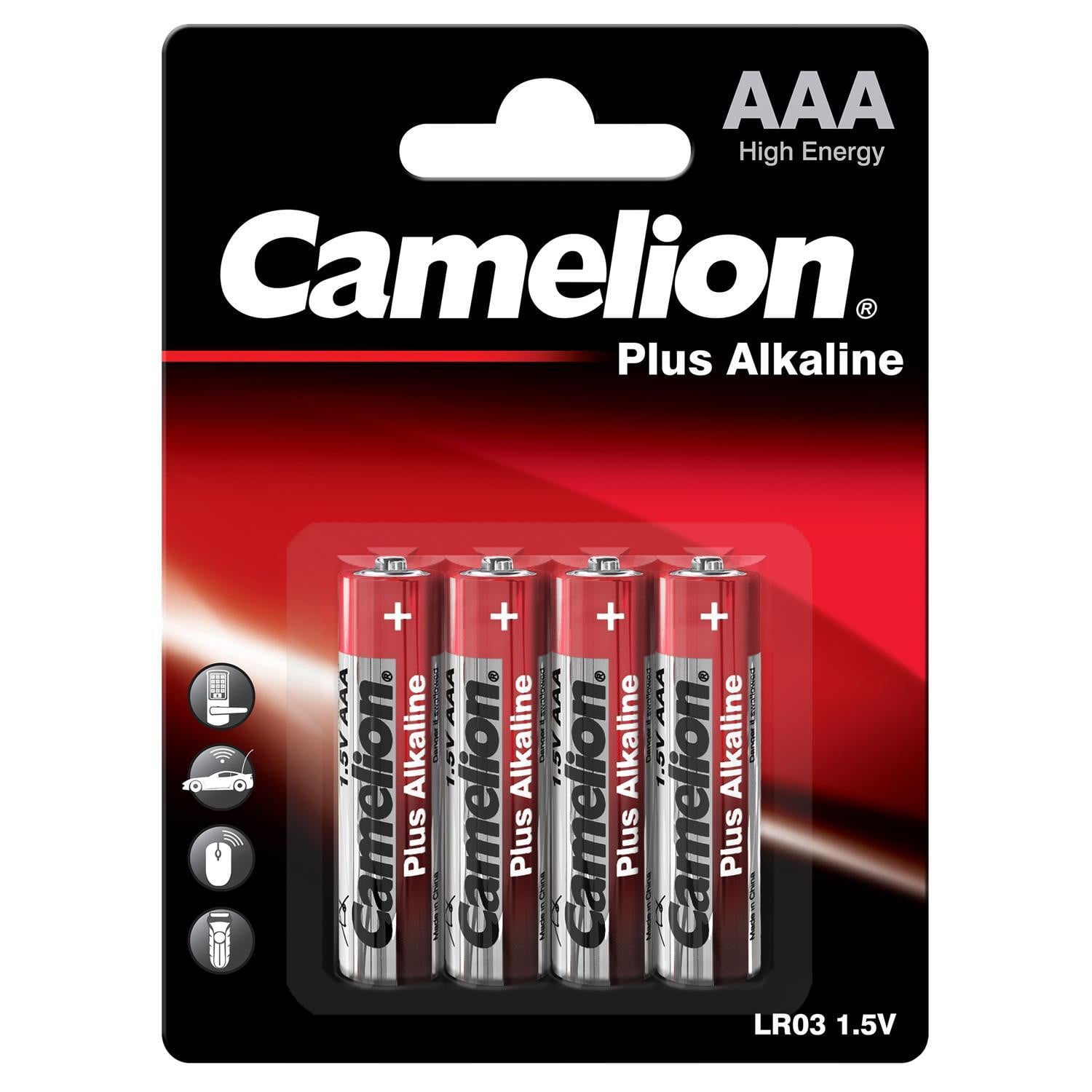 Camelion AAA Micro Alkaline batterijen, 4 stuks per blisterverpakking, Chili
