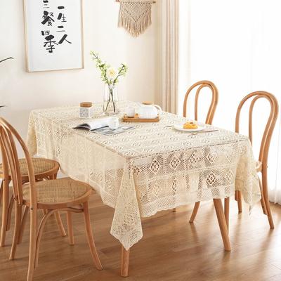Enova Home Beige High Quality Rectangle Cotton and Linen Tablecloth