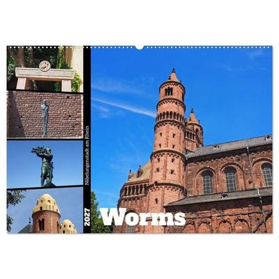 Worms-Nibelungenstadt am Rhein (Wandkalender 2027 DIN A2 quer), CALVENDO Monatskalender