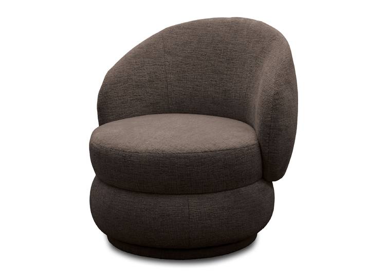 Loungesessel Braun Chenille Rebana Ø 82cm