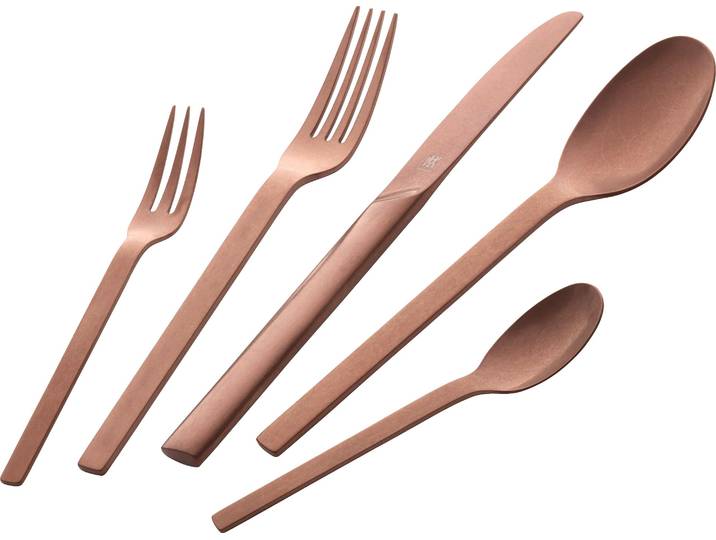 Besteck-Set ZWILLING Minimale , silber (rosèfarben), 68 tlg., Edelstahl 18/10, Essbesteck-Sets, Besteck-Set, Rostfrei, mattiert oder im Vintage Look (gehämmert)