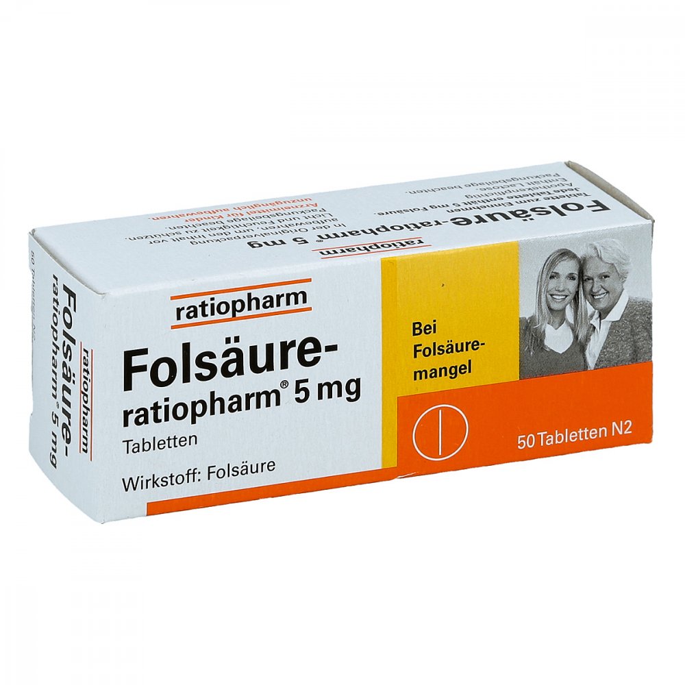 ratiopharm GmbH Folsäure Ratiopharm 5 mg Tabletten 03971388
