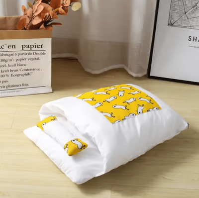 Inspire Curations CozyNest Kawaii Removable Cat Bed House For Cats & Small Dogs yellow s