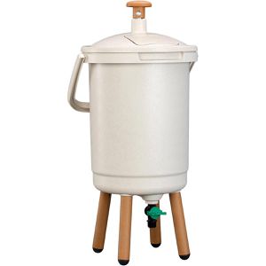 Juwel Komposter Bokashi Sensei, beige, aus Kunststoff und Holz, 27 x 57 cm, Küchenkomposter mit Deckel, 11 Liter
