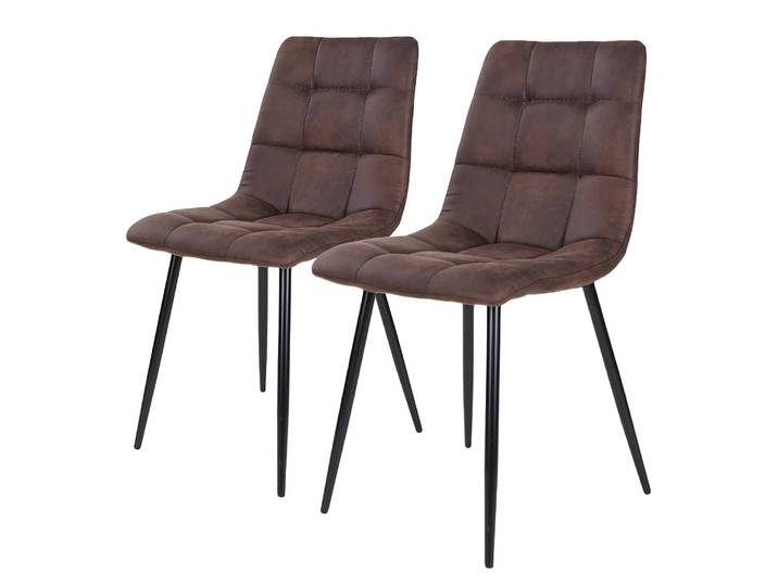 Esszimmerstuhl Molde 2er Set 44 x 86 x 55cm Braun/Dunkelbraun