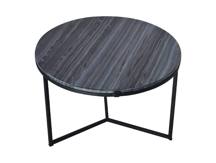 Urban Interiors Bijzettafel Loft 42 Marmer, Ø60cm - Zwart - Rond