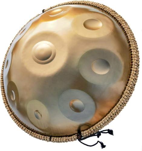 Stahl-Handpan-Trommel in D-Moll mit 9 Noten, 22-Zoll-Handtrommel mit weicher Tasche, 2 Schlägeln, Ständer und staubfreien Tüchern