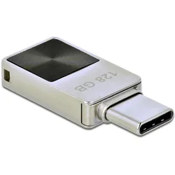 Delock Mini USB Speicherstick (128 GB, USB-C), USB Stick, Silber