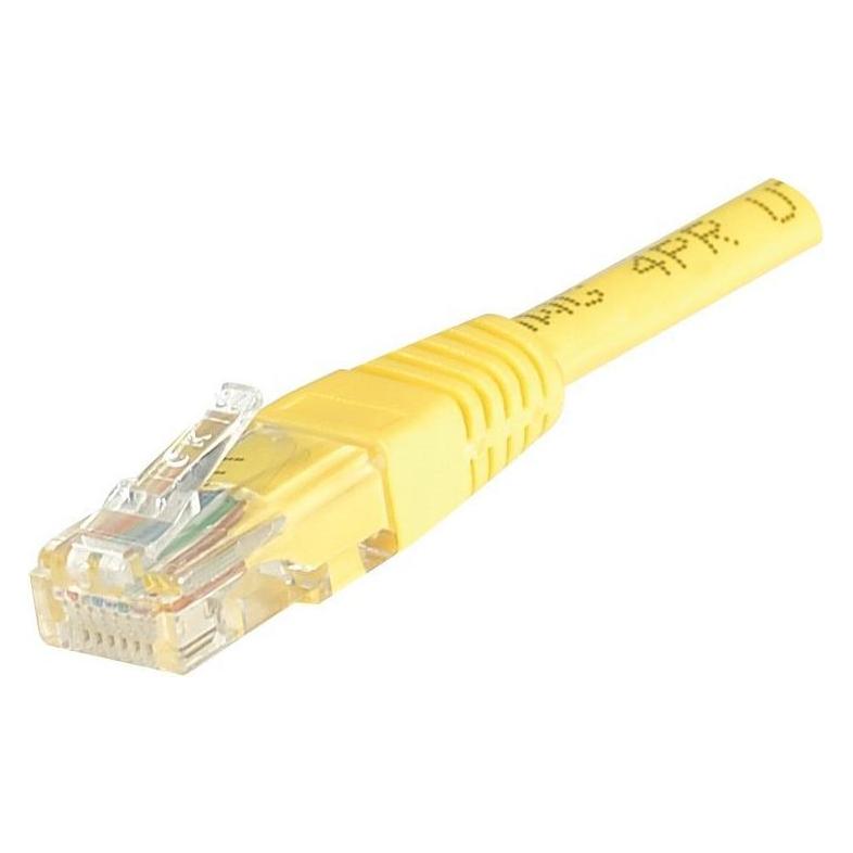 Exertis Connect Patchkabel U/UTP, ungeschirmt, CAT.5e, gelb, 0,30m (U/UTP, CAT5e, 0.30 m) (853911)