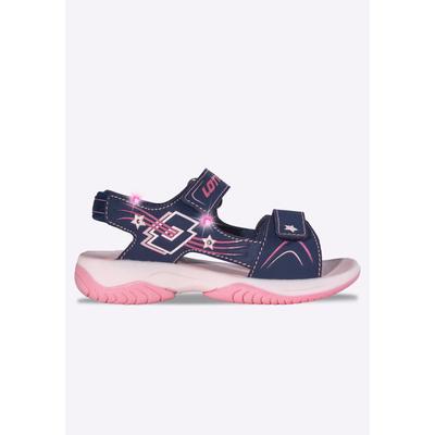 Sandale LOTTO, Mädchen, Gr. 35, blau (navy, pink), Synthetik, Schuhe Sandale, mit blinkenden LEDs im Obermaterial